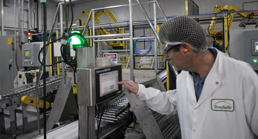 Machine operator engaging with manufacturing innovation technologies